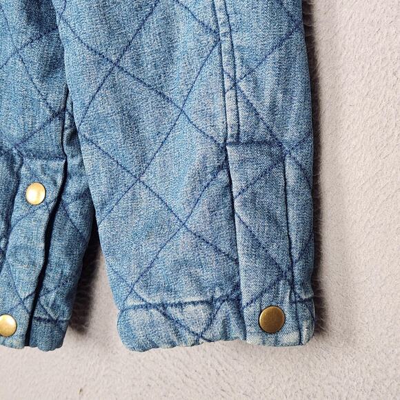 Talbots Jacket Womens Small Blue Quilted Denim Corduroy Collar Lined Barn - Picture 10 of 15